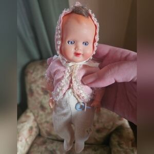Antique Celluloid Milo Doll 5" Made In Italy.
